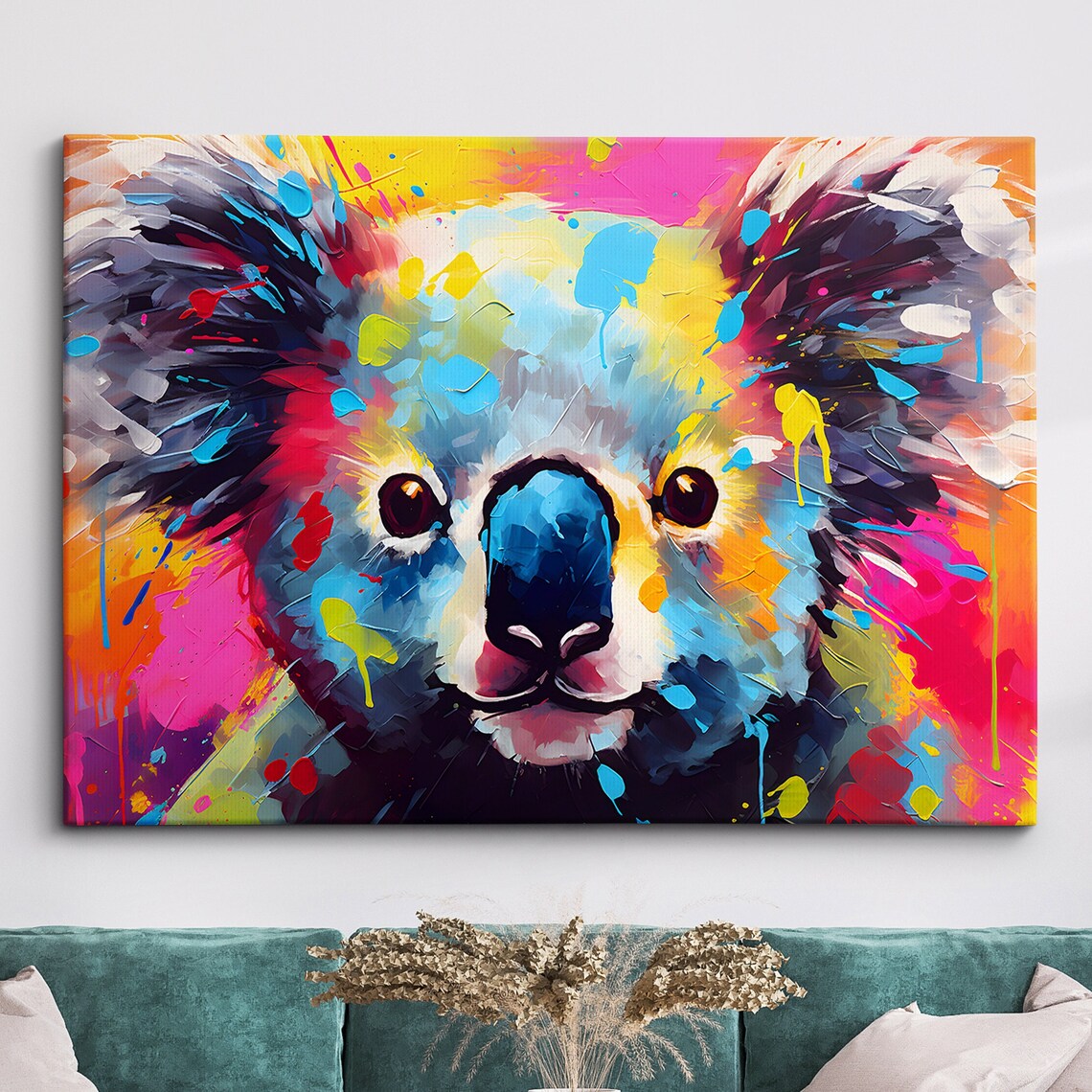 Colorful Koala Abstract Oil Painting Poster Print