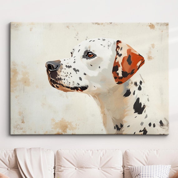 Majestic Iconic Dalmatian Dog Pet Abstract Modern Oil Painting Wall Art Framed Canvas Poster Print Home Kitchen Office Room Decor Gifts