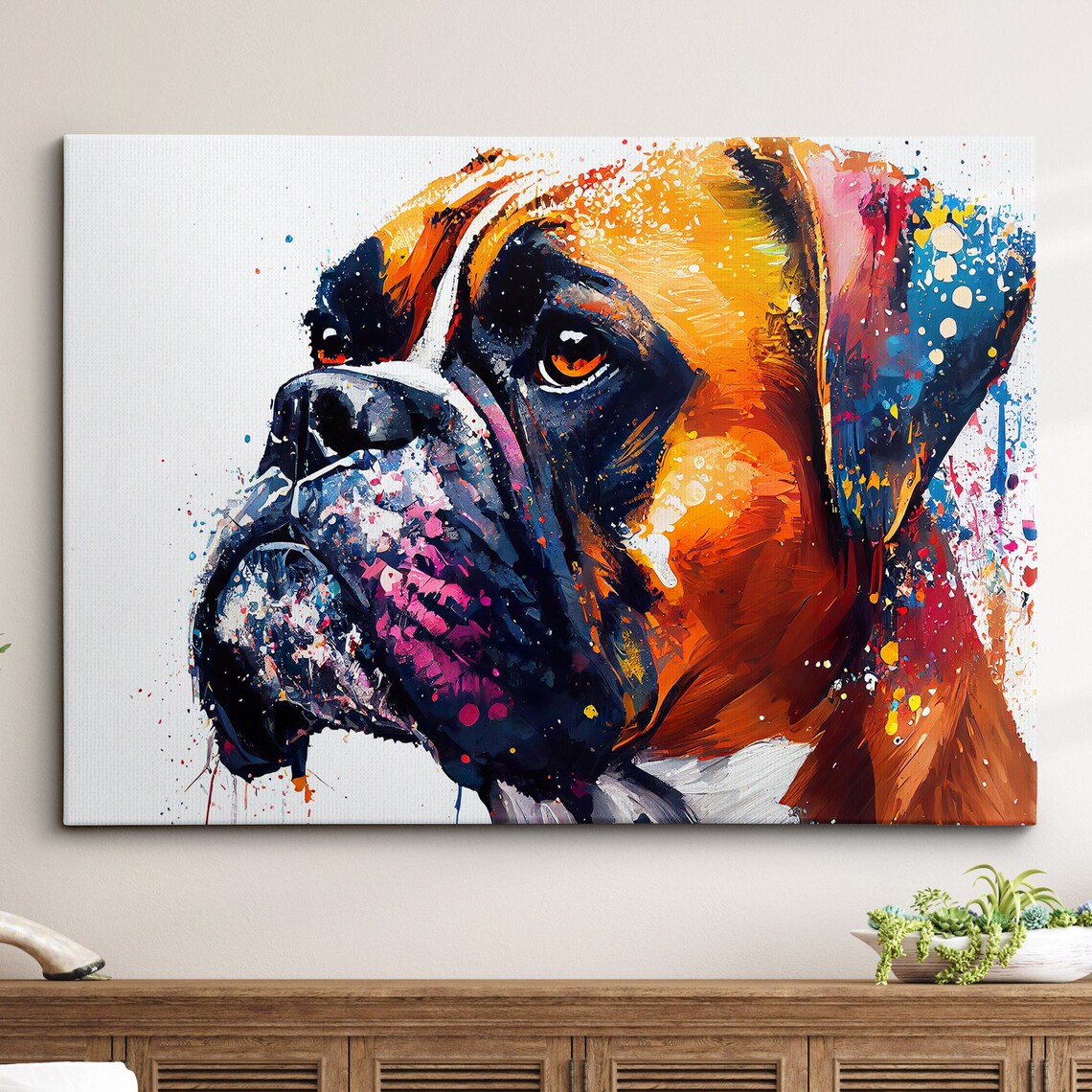 Boxer Abstract Dog Animal Painting Art Print