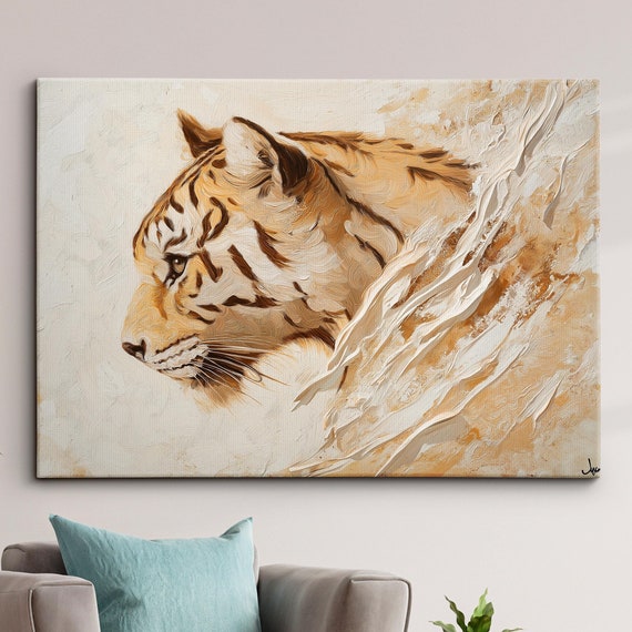 Majestic Lioness Iconic Abstract Modern Minimal Oil Painting Wall Art Framed Canvas Poster Print Home Kitchen Office Room Decor Gifts