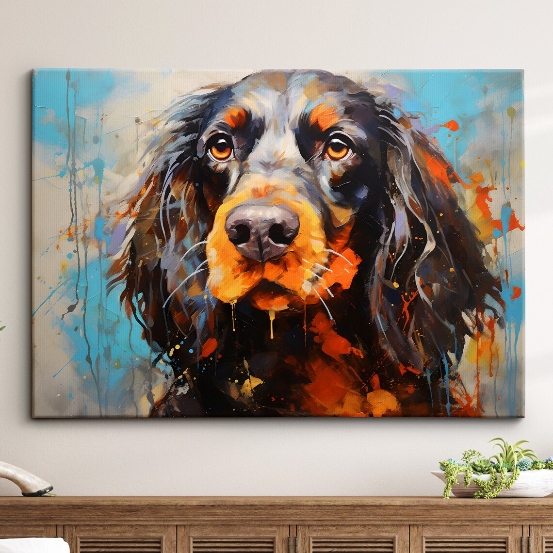 English Cocker Spaniel Abstract Modern Art Print