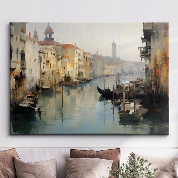 Venice Italy Gondola River Landmark Watercolor Art Print