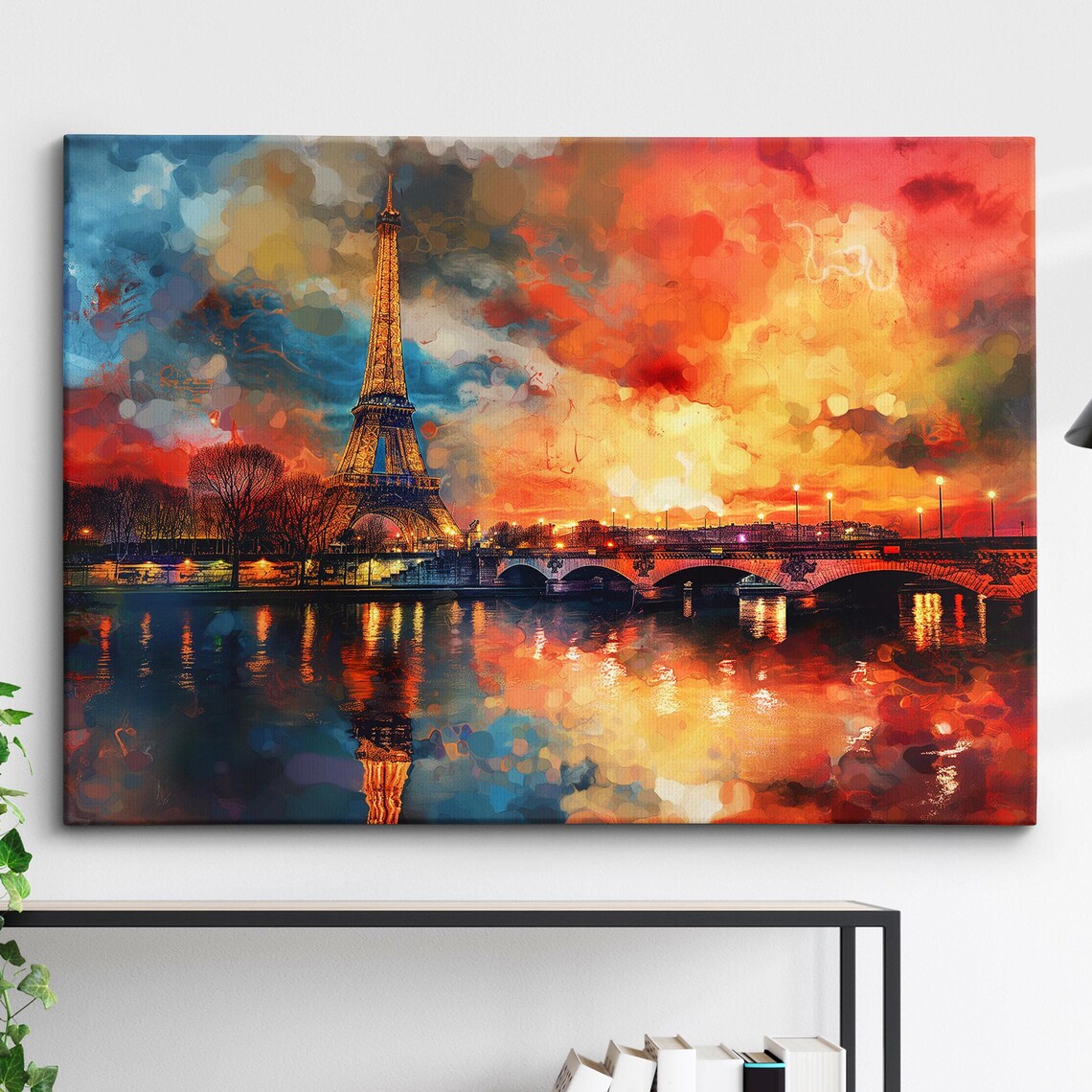 Paris France Eiffel Tower Cityscape Landmark Oil Painting Watercolor Wall Art Framed Canvas Poster Print Homeoffice Room Decor Gifts