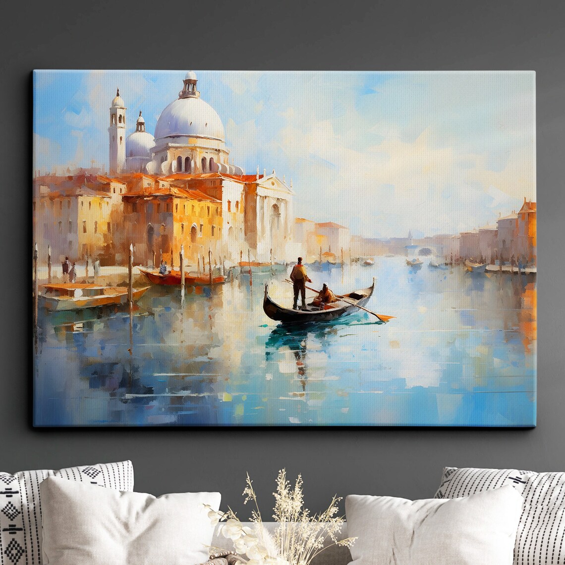 Venice Gondola Grand Canal Dreamy Watercolor Painting Poster