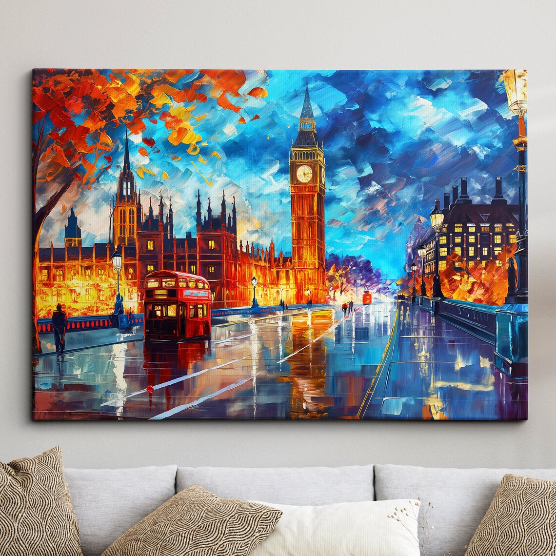 London Bridge Abstract Oil Painting Art Print