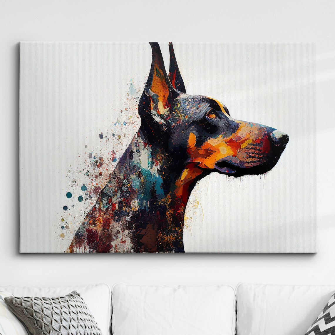 Dobermann Pinscher Abstract Modern Art Print