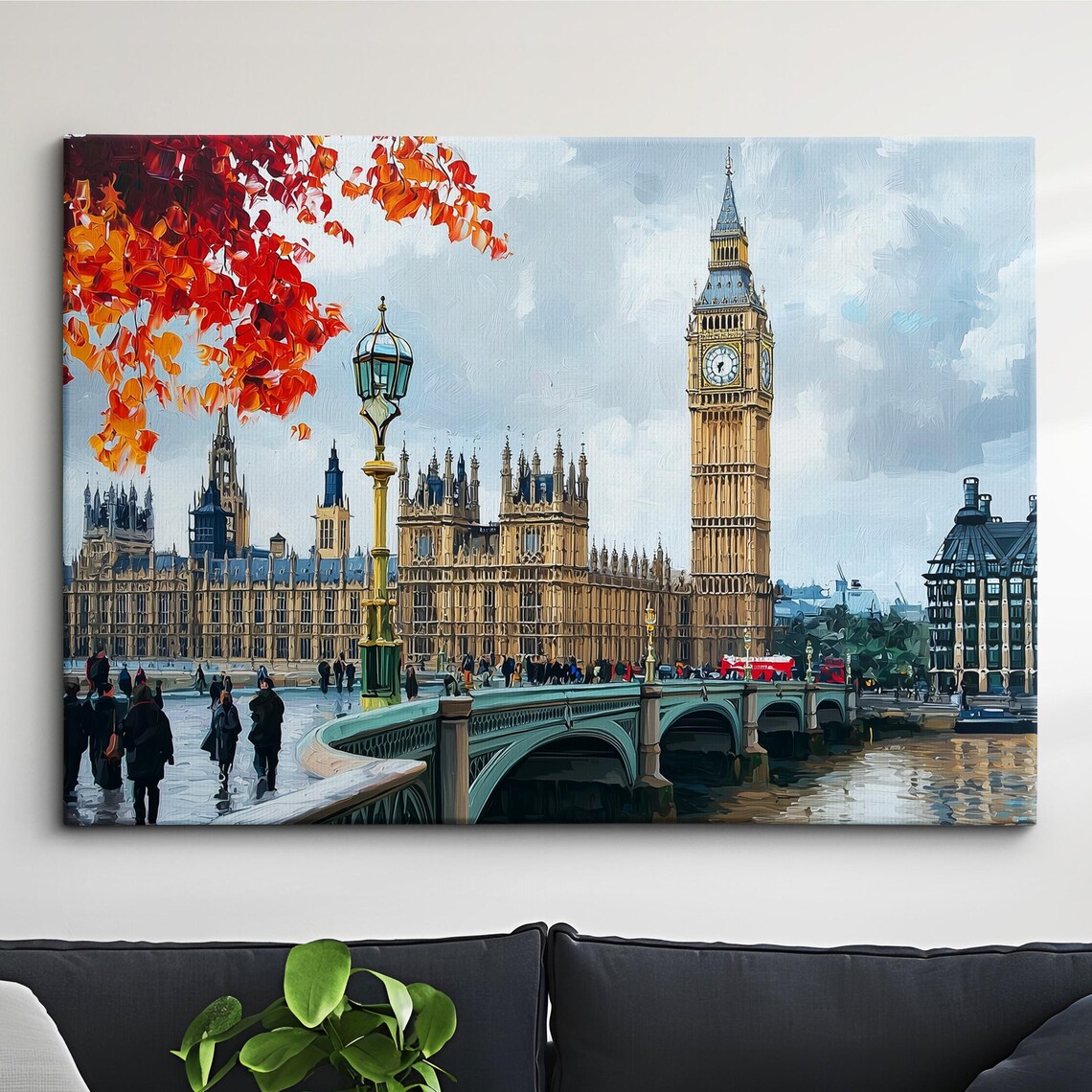 Big Ben London Oil Painting Landmark Travel Poster