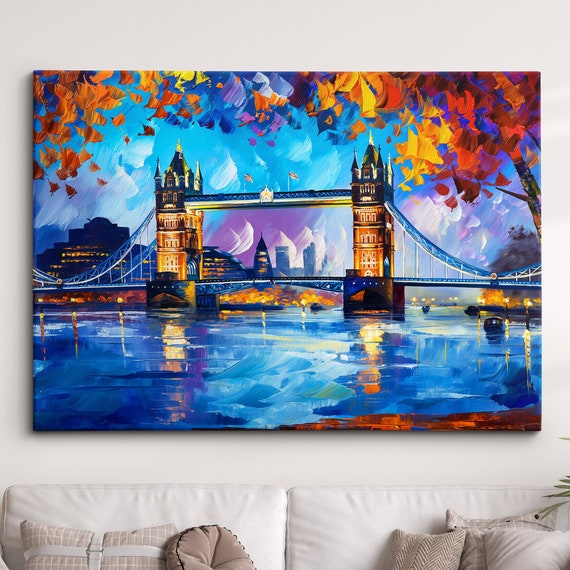 London Tower Bridge Oil Painting Style Art Print