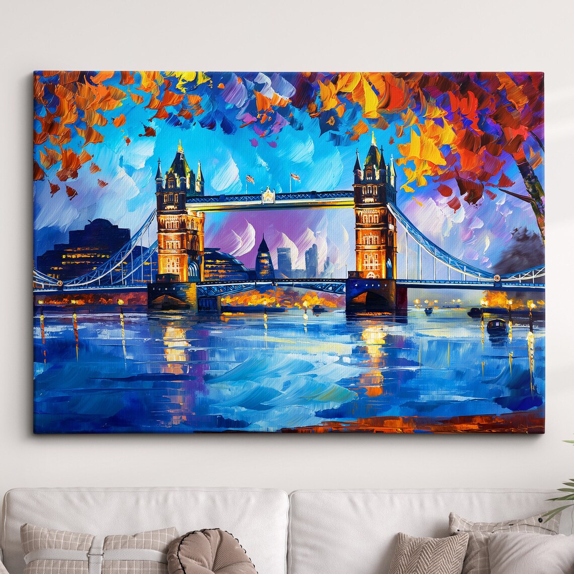 London Tower Bridge Oil Painting Style Art Print