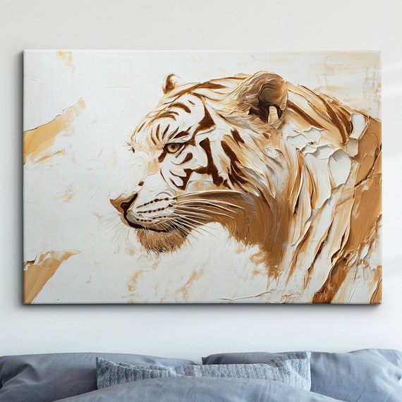 Majestic Lioness Iconic Abstract Modern Minimal Oil Painting Wall Art Framed Canvas Poster Print Home Kitchen Office Room Decor Gifts