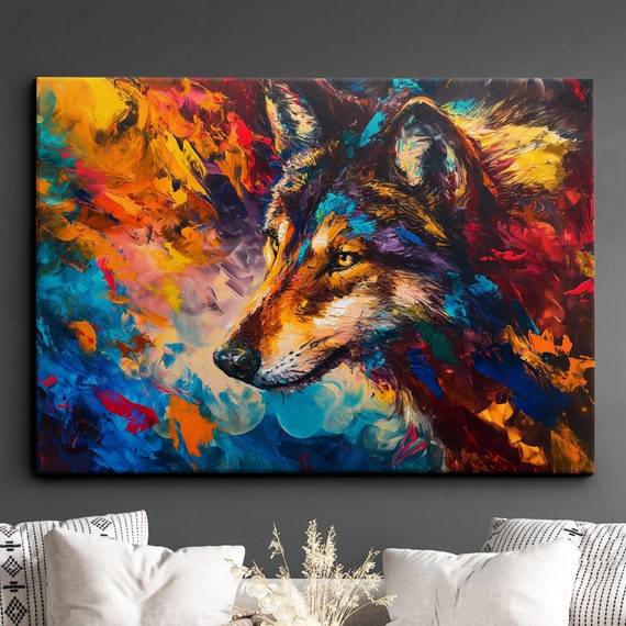 Wild Wolf Abstract Modern Art Print