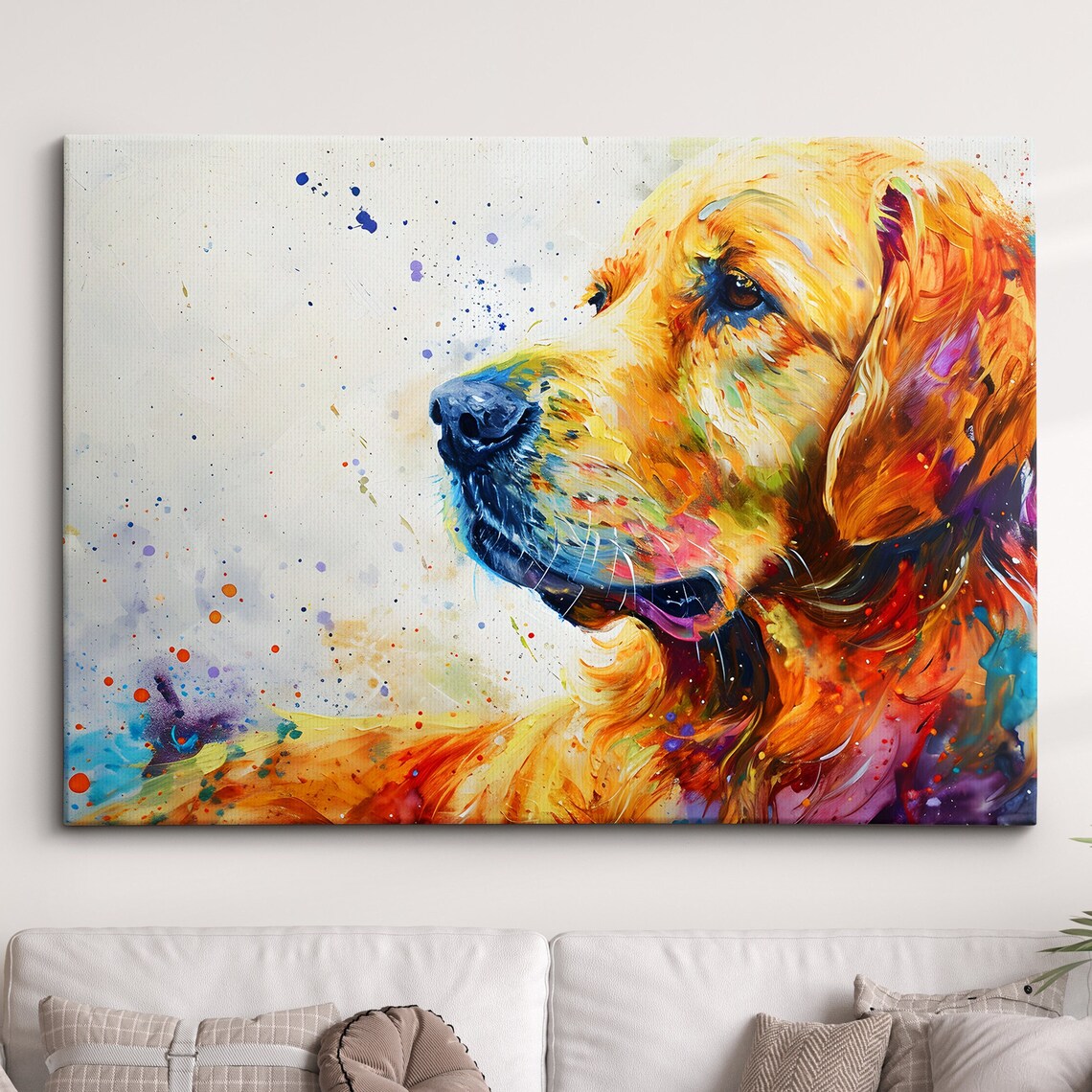 Golden Retriever Portrait Colorful Abstract Dog Painting Poster