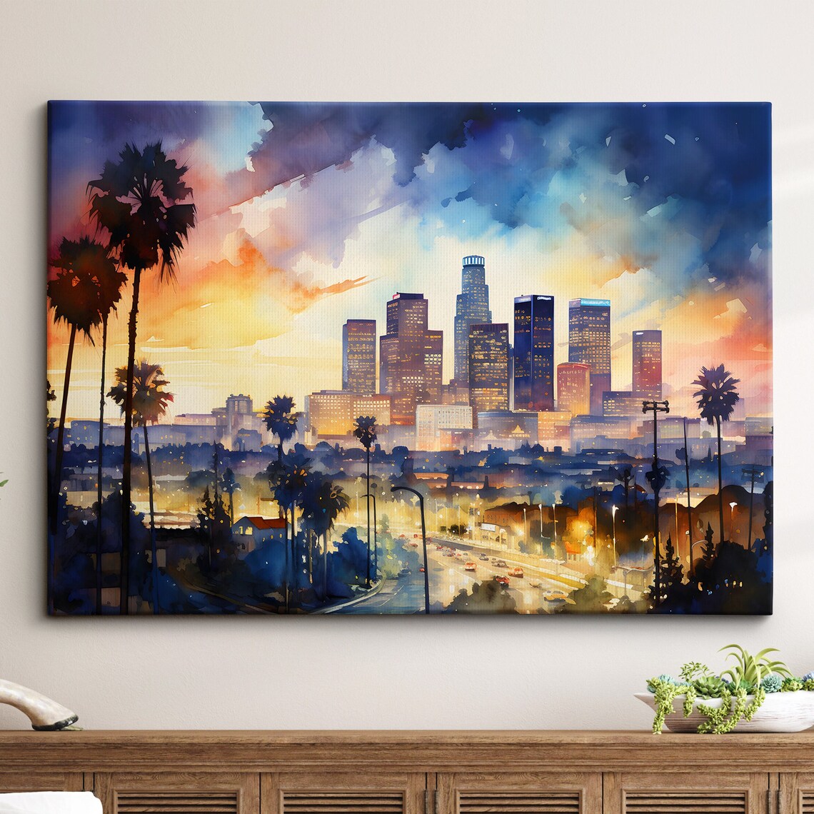 Los Angeles Golden State Landmark Travel Poster