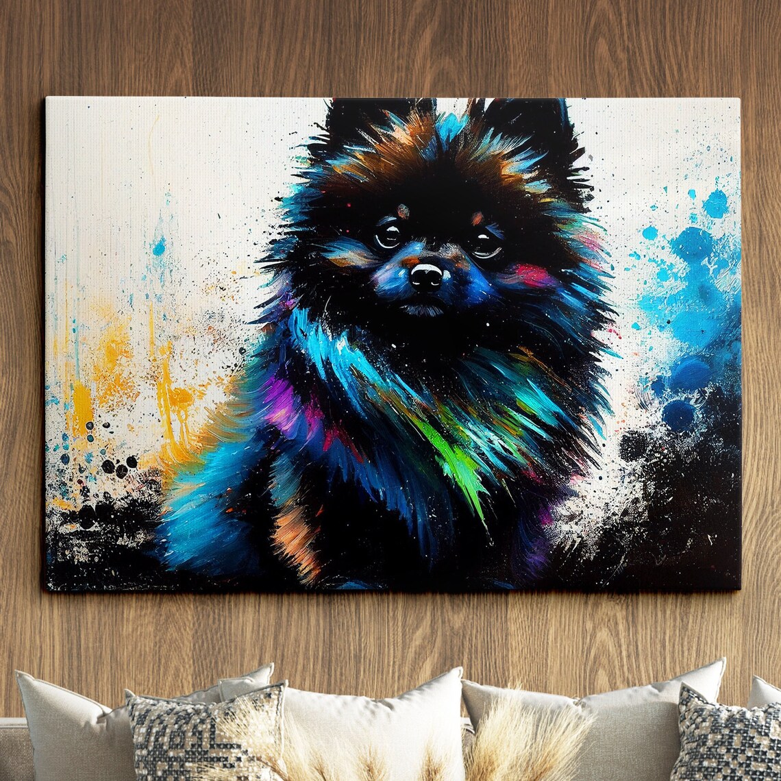 Pomeranian Dog Abstract Modern Art Print