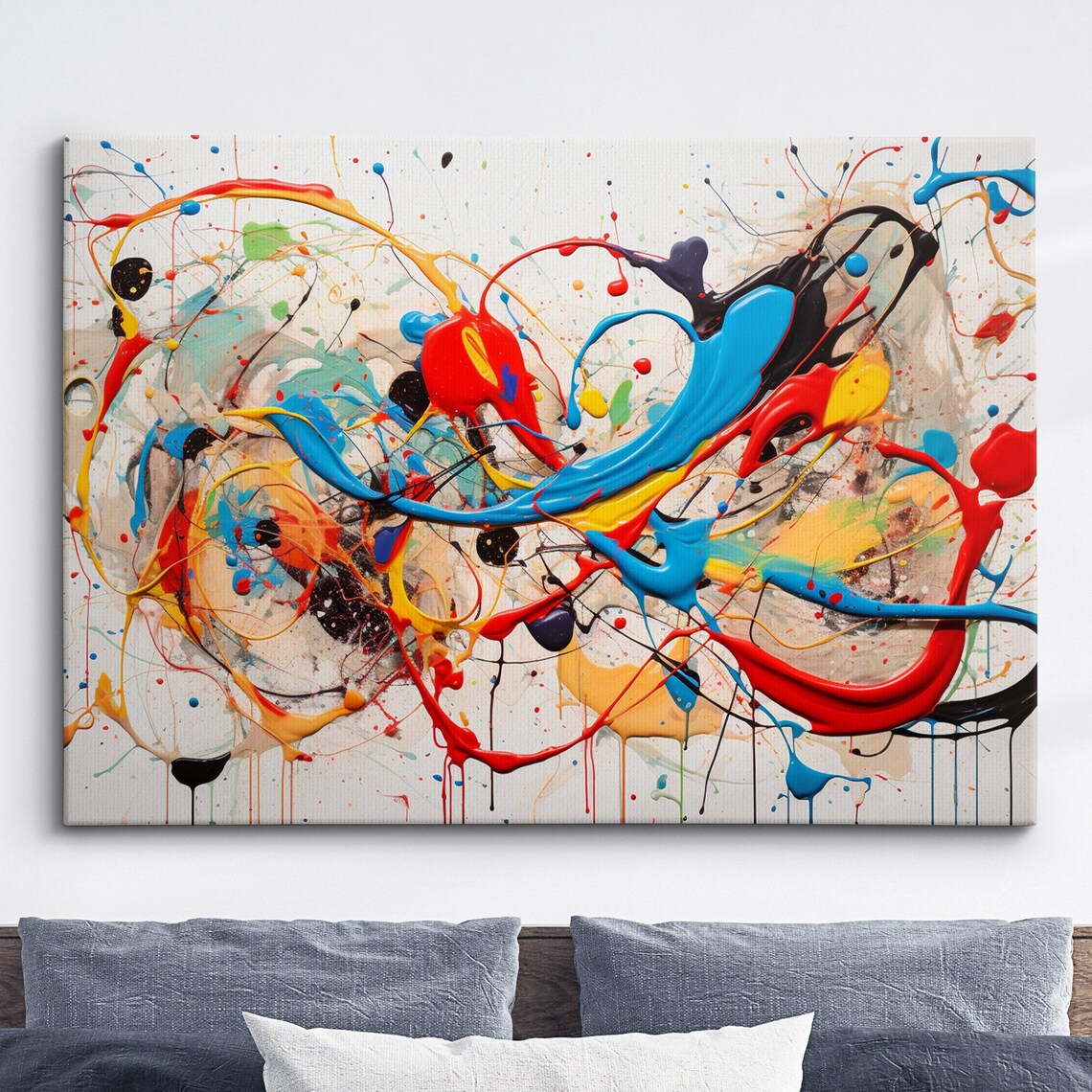 Colorful Paint Splash Abstract Oil Painting Poster Print