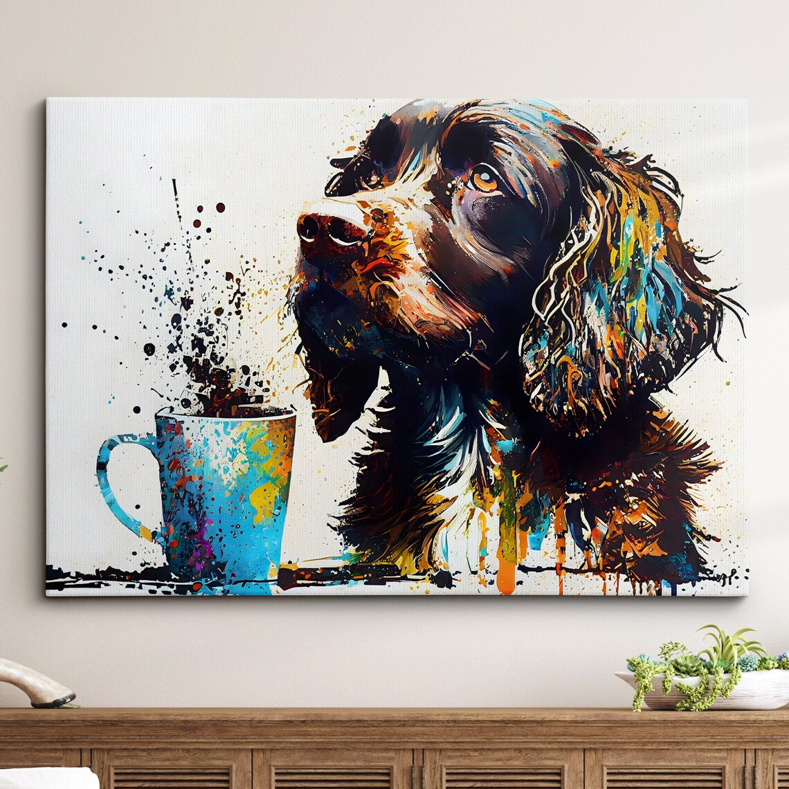 Sprocker Spaniel Abstract Modern Art Print