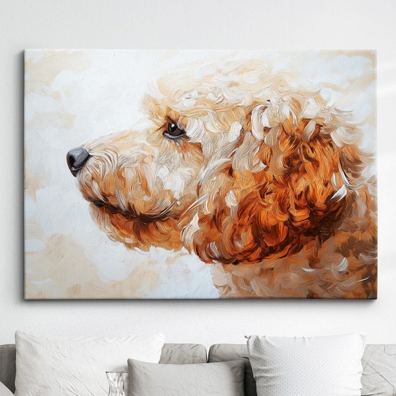 Cockapoo Abstract Dog Pet Animal Oil Painting Wall Art Framed Canvas Poster Print Home Kitchen Office Bedroom Living Room Decor Gift