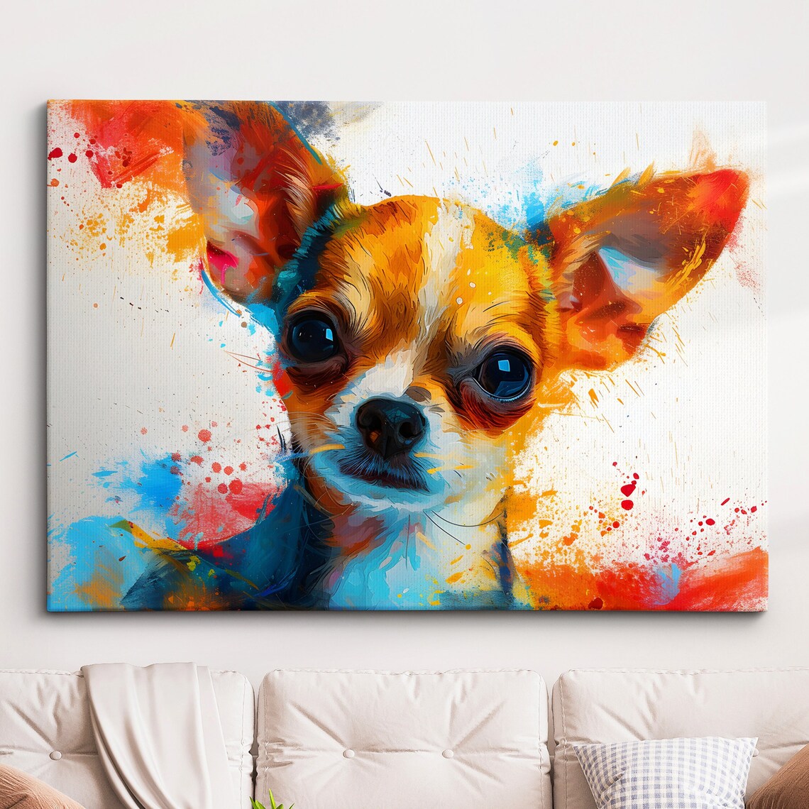 Chihuahua Abstract Paint Splash Wall Art Print