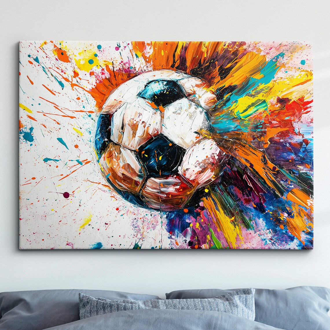 Football Abstract Oil Painting Soccer Ball Art Print