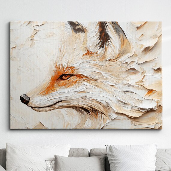 Colorful Fox Animal Abstract Oil Painting Colourful Paint Splatter Style Wall Art Framed Canvas Poster Print Homeoffice Room Decor Gifts