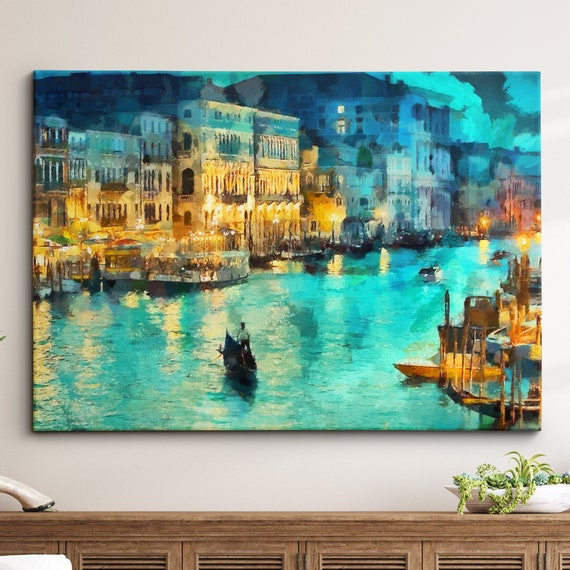 Venice Italy Gondola Boat Canal Travel Poster
