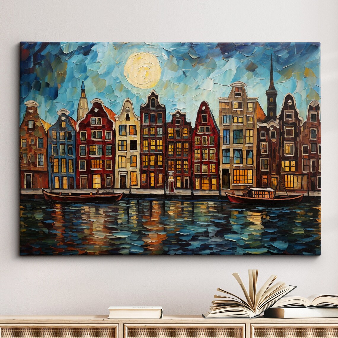 Amsterdam City Street Abstract Modern Travel Poster
