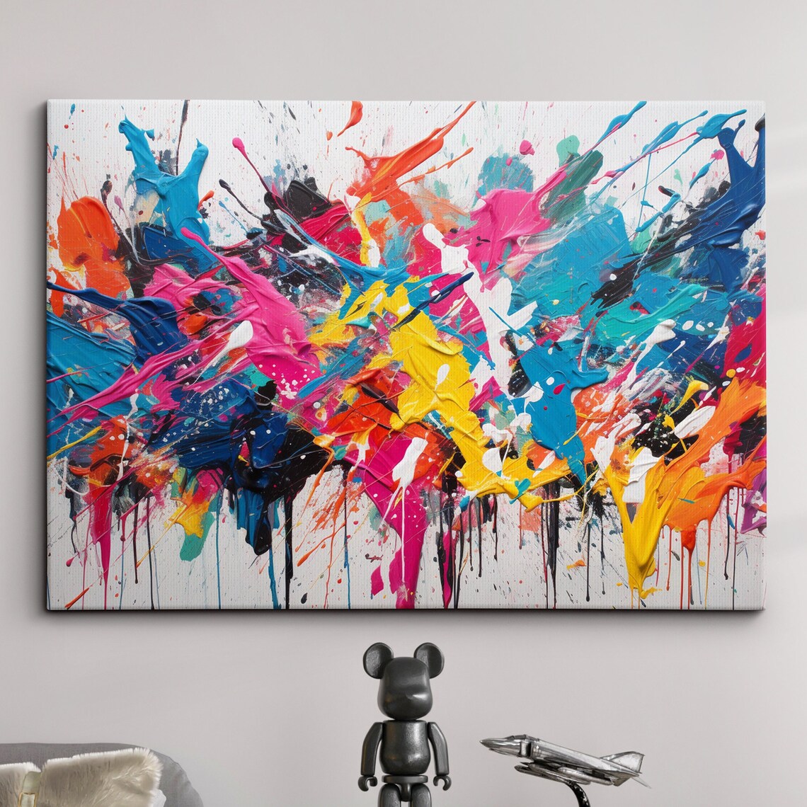 Paint Splash Abstract Splatter Style Wall Art Print