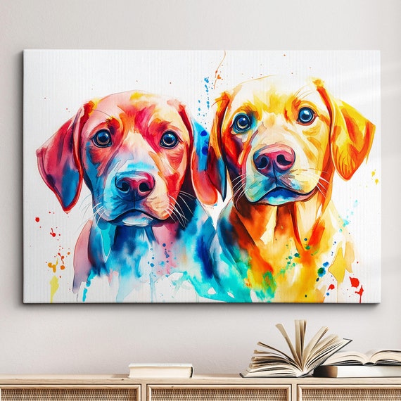 Labrador Dog Pet Abstract Modern Oil Painting Splatter Wall Art Framed Canvas Poster Print Home Kitchen Office Room Decor Gifts