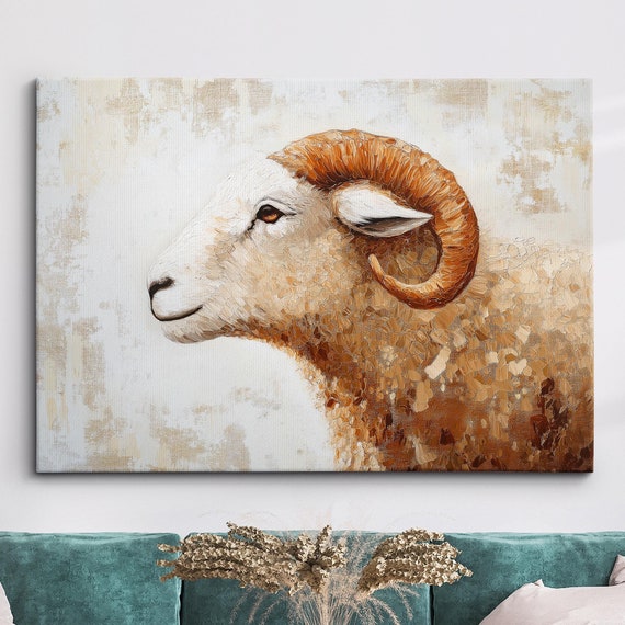 Minimal Iconic Sheep Abstract Lamb Oil Painting Animal Splatter Style Wall Art Framed Canvas Poster Print Homeoffice Room Decor Gifts
