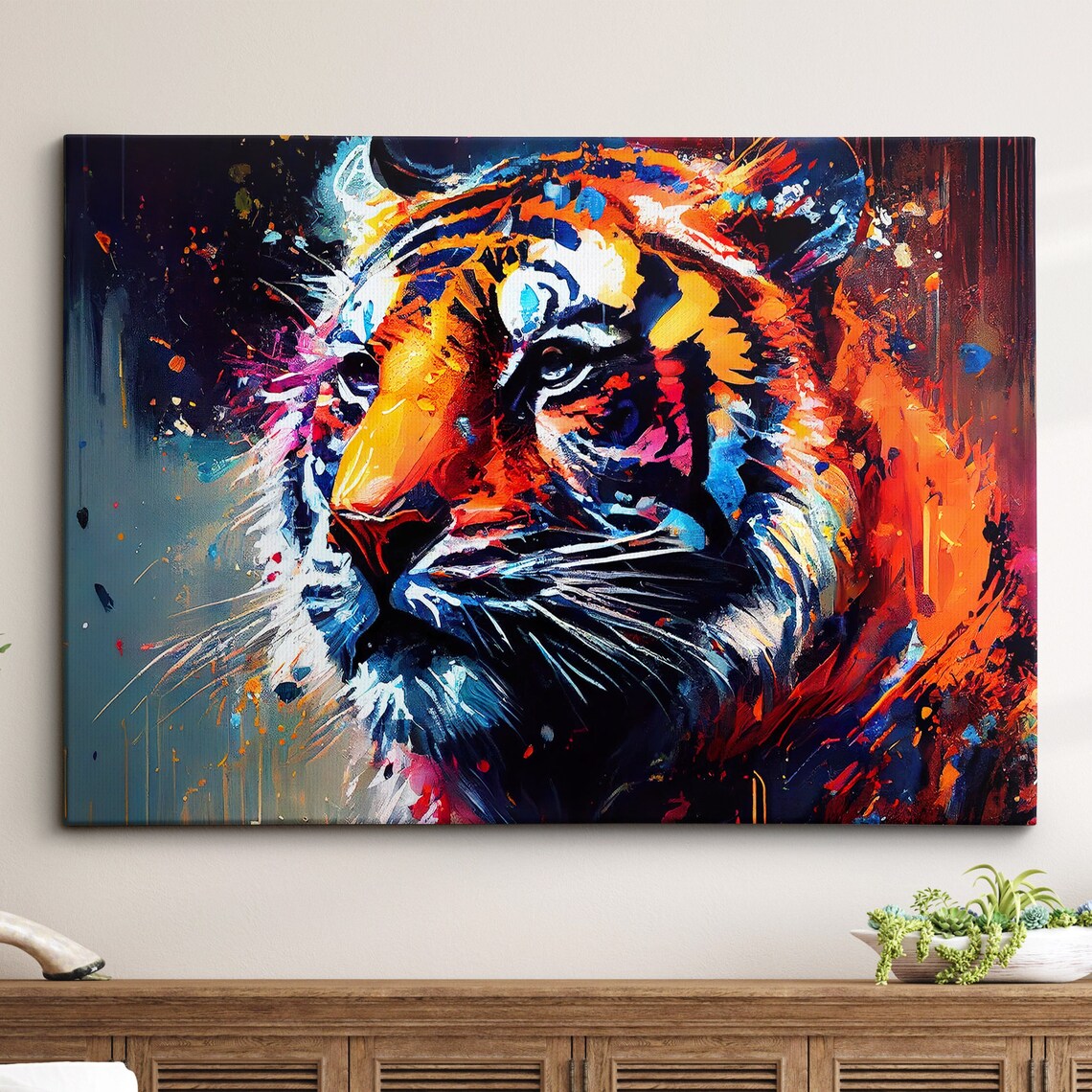 Tiger Abstract Modern Jungle Wild Wall Art Print
