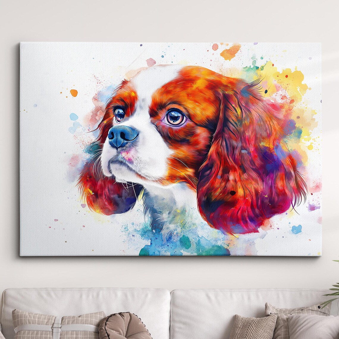 Cavalier King Charles Spaniel Abstract Paint Splash Art Print