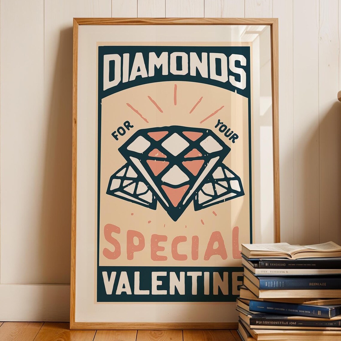 Diamonds Special Valentine Vintage Jewel Diamond Typography Poster