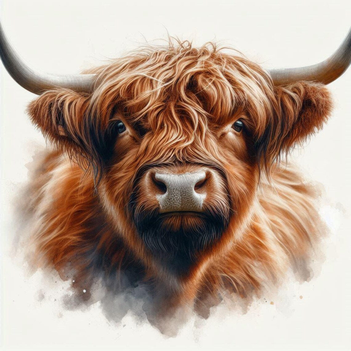Highland Cow Art Print, Rustic Farmhouse Style