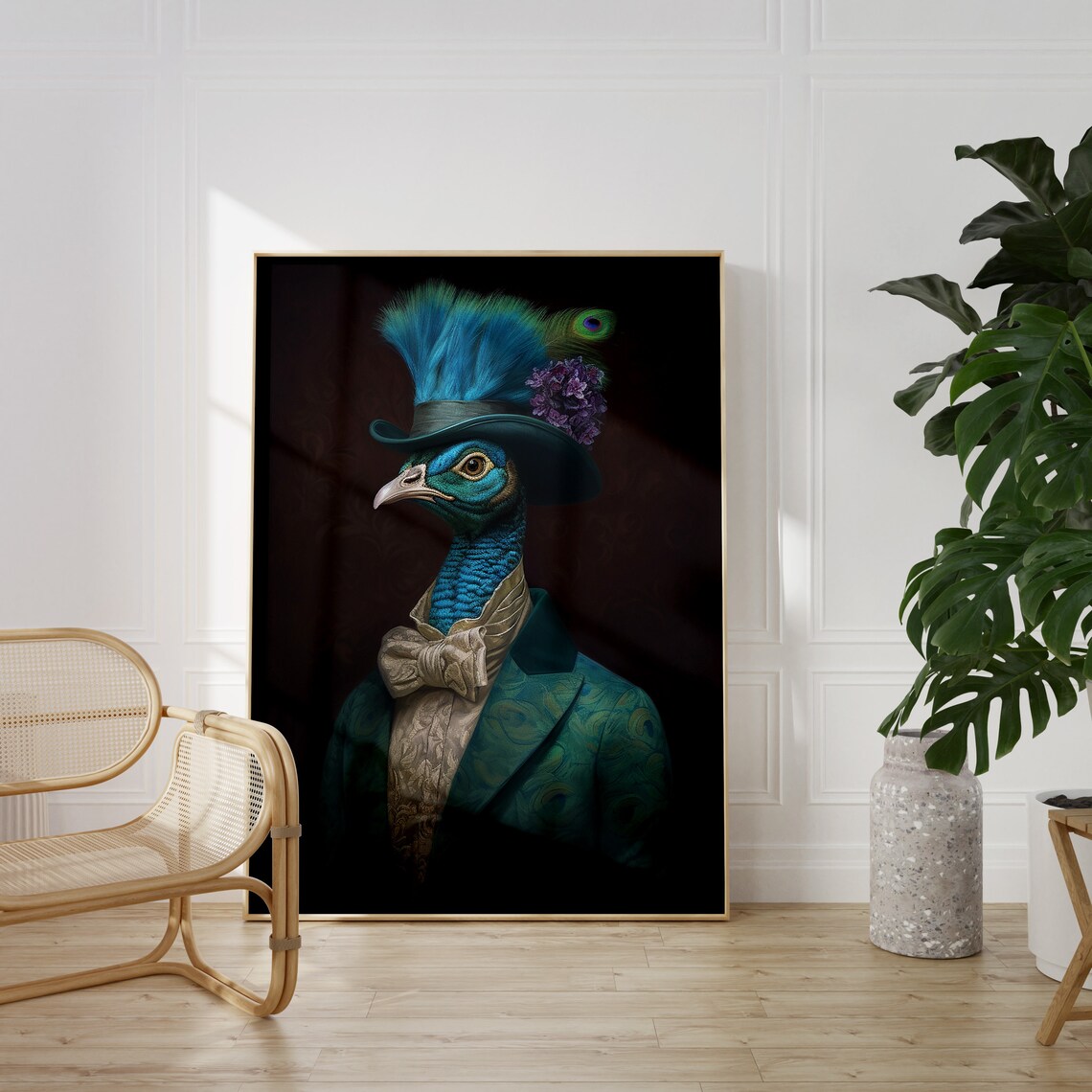 Vintage Peacock Portrait, Victorian Bird Art Print - Image 4