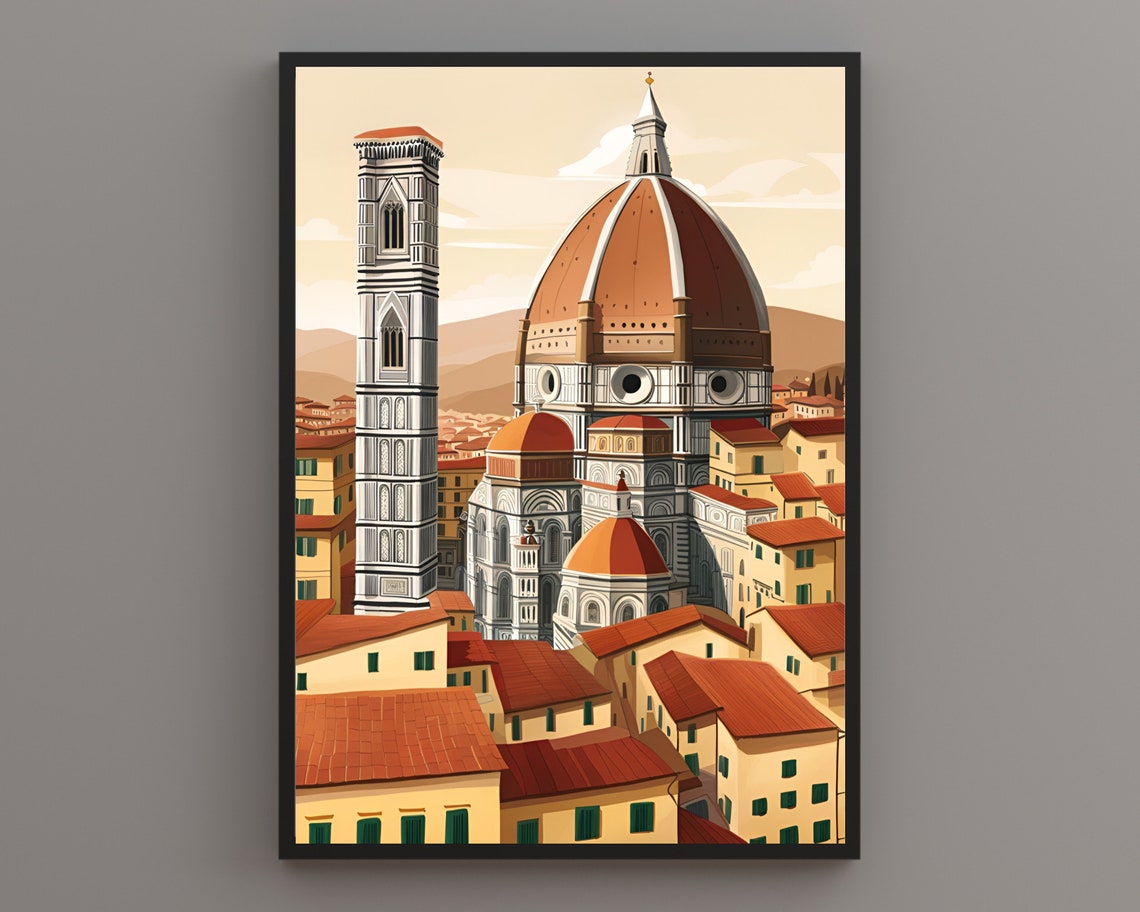 Florence Duomo Cathedral Dome Bell Tower Rooftops Italy Poster