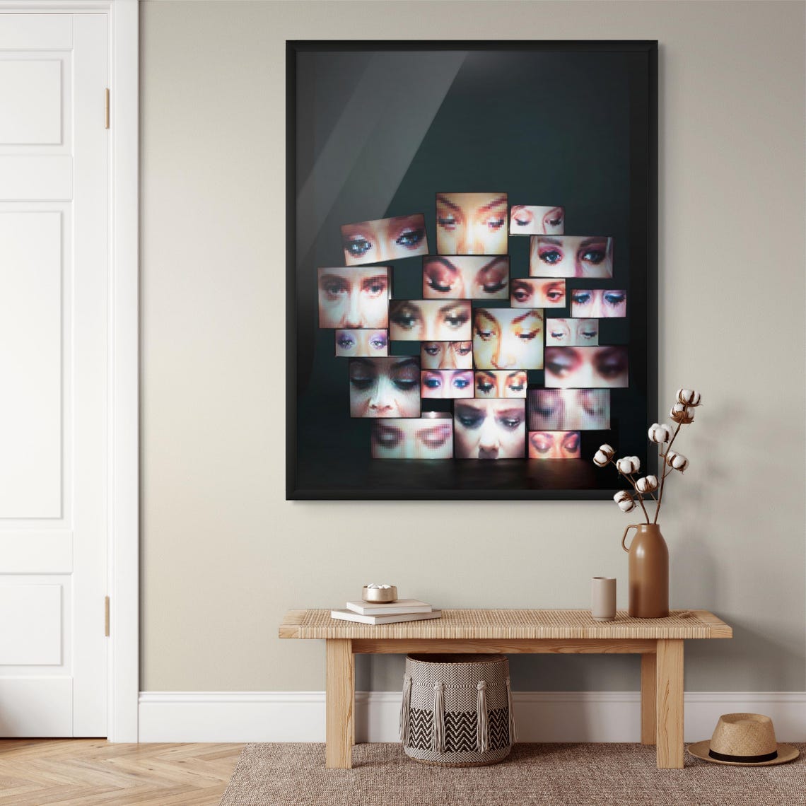 Celebrity Eyes Looking Down Collage Mosaic Art Portrait Poster - Image 2