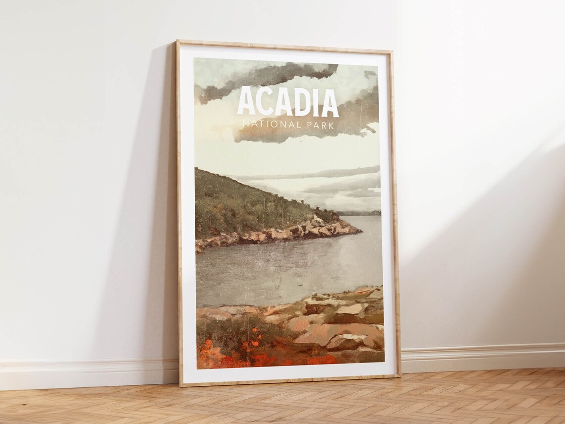 Acadia National Park Vintage Landscape Art Print