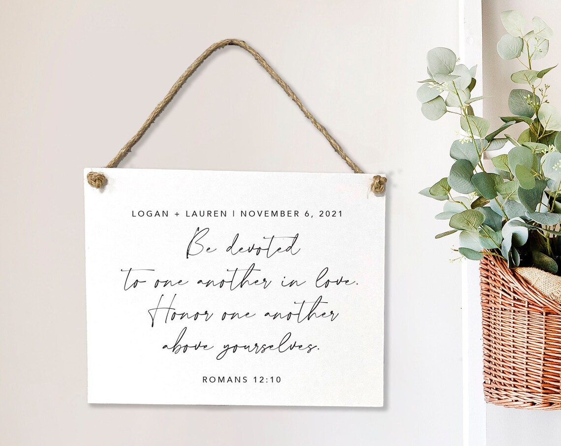 Customized Wedding Bible Verse Rope Board Art Print - Image 3