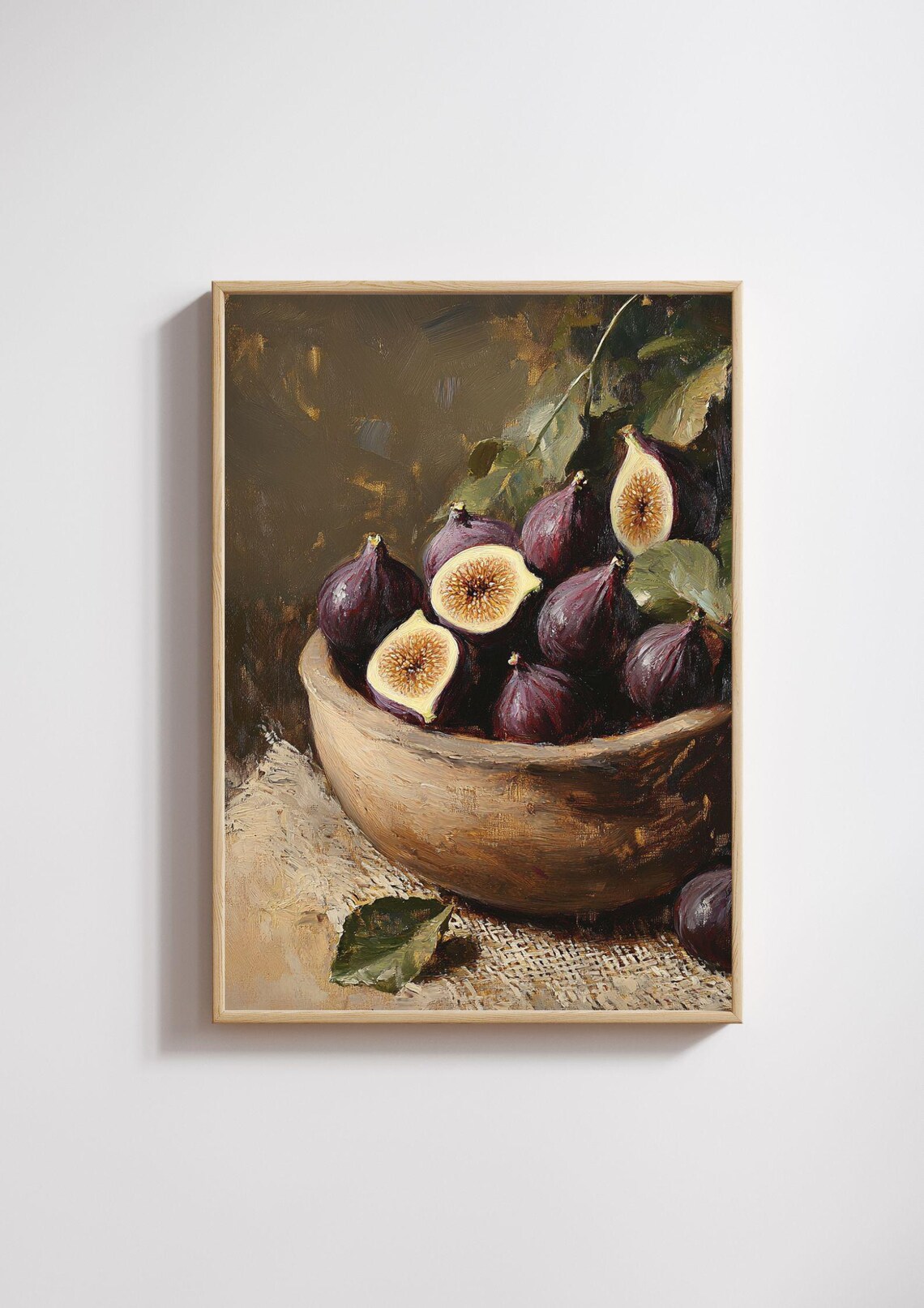 Rustic Fig Still Life, Vintage Oil Painting Art Print - Image 2