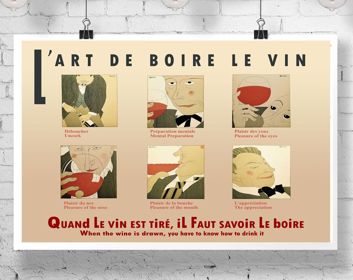 Wine Posters, French Wine Decor Restaurant Poster