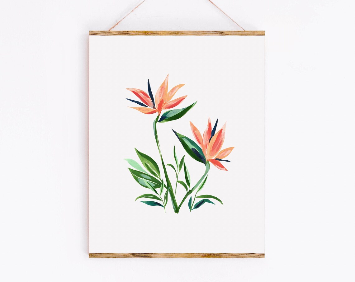Bird Of Paradise Art Print, Tropical Botanical Wall Art - Image 3