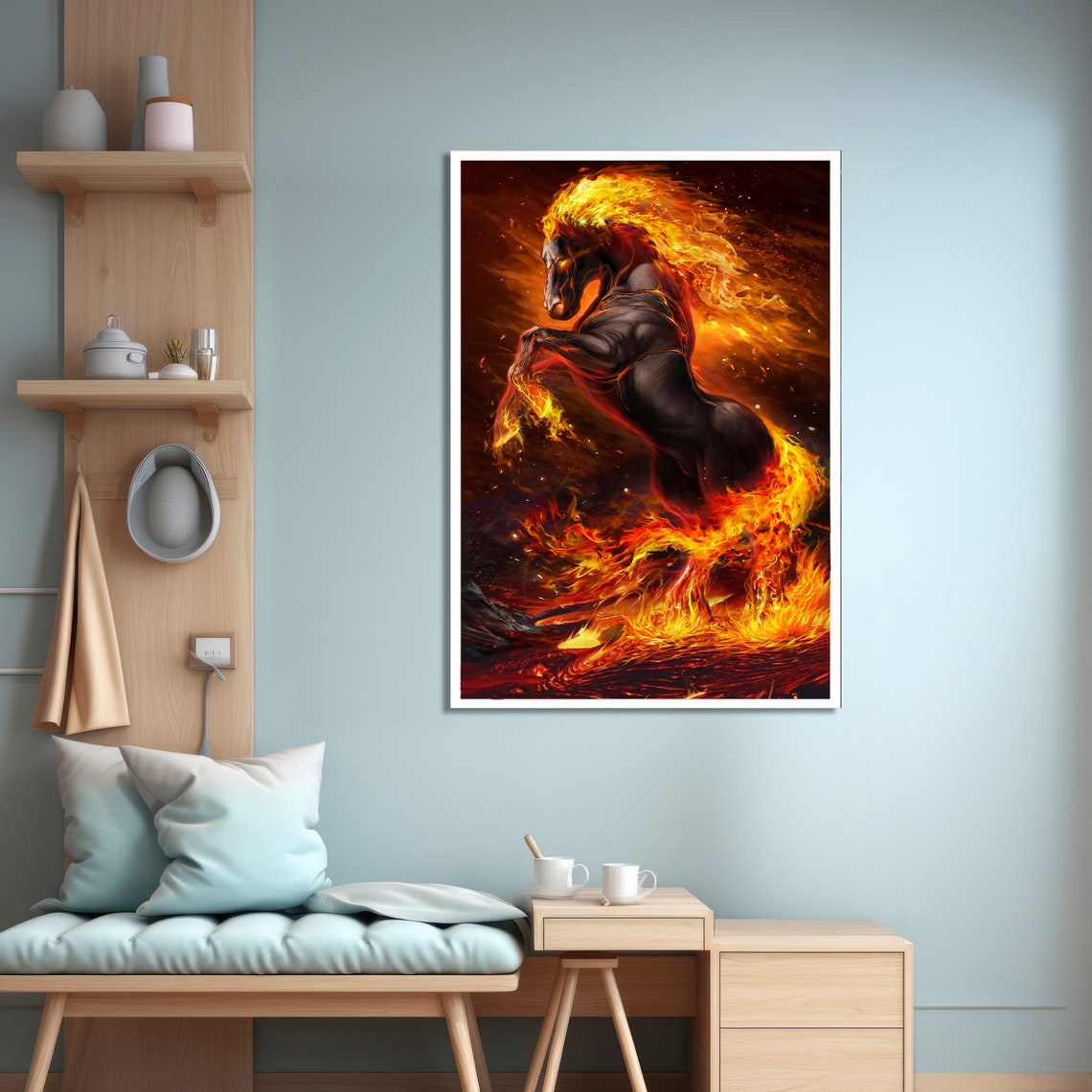 Fiery Horse Art Print, Bold Dynamic Animal Painting - Image 4