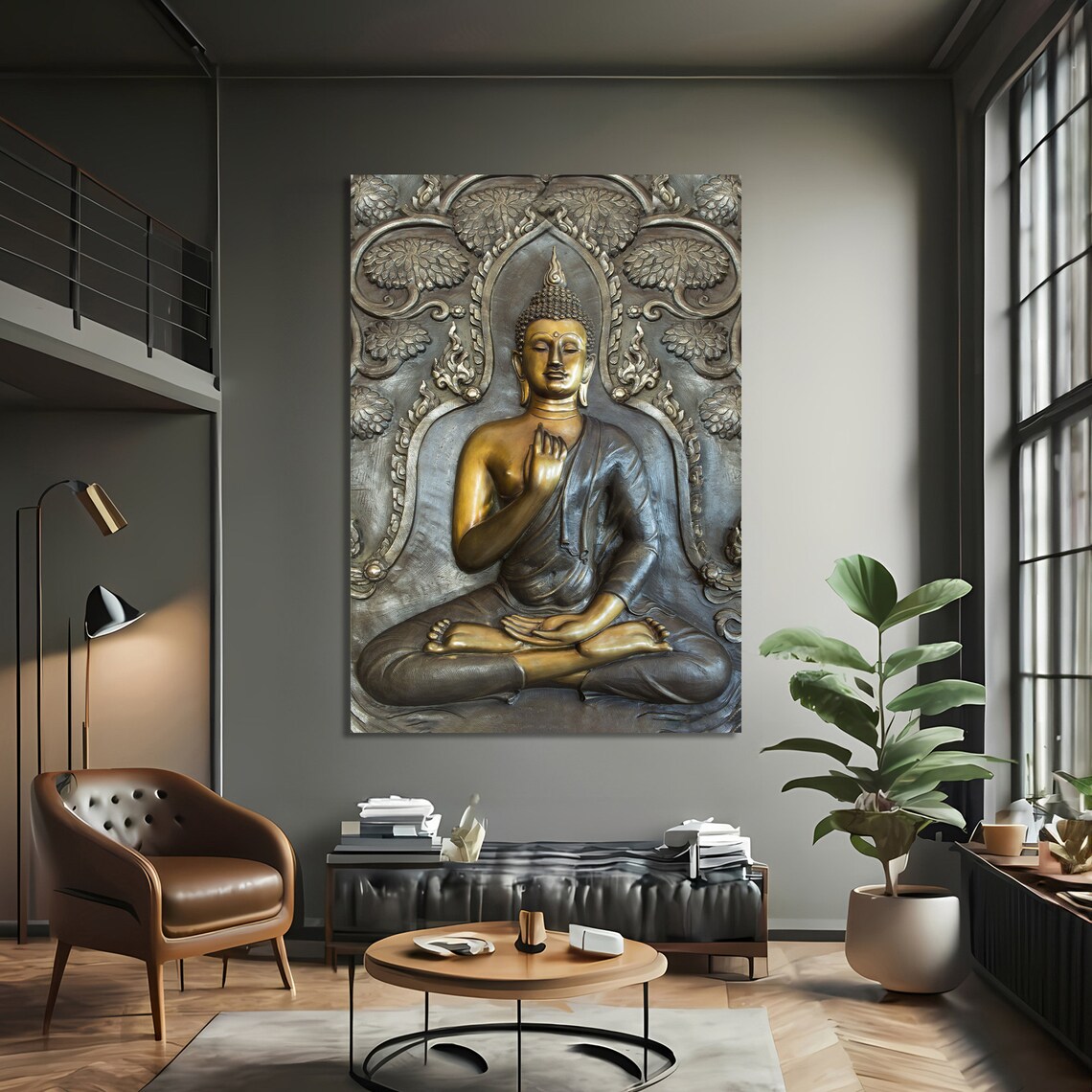 Golden Buddha Art Print, Meditation Yoga Decor - Image 3