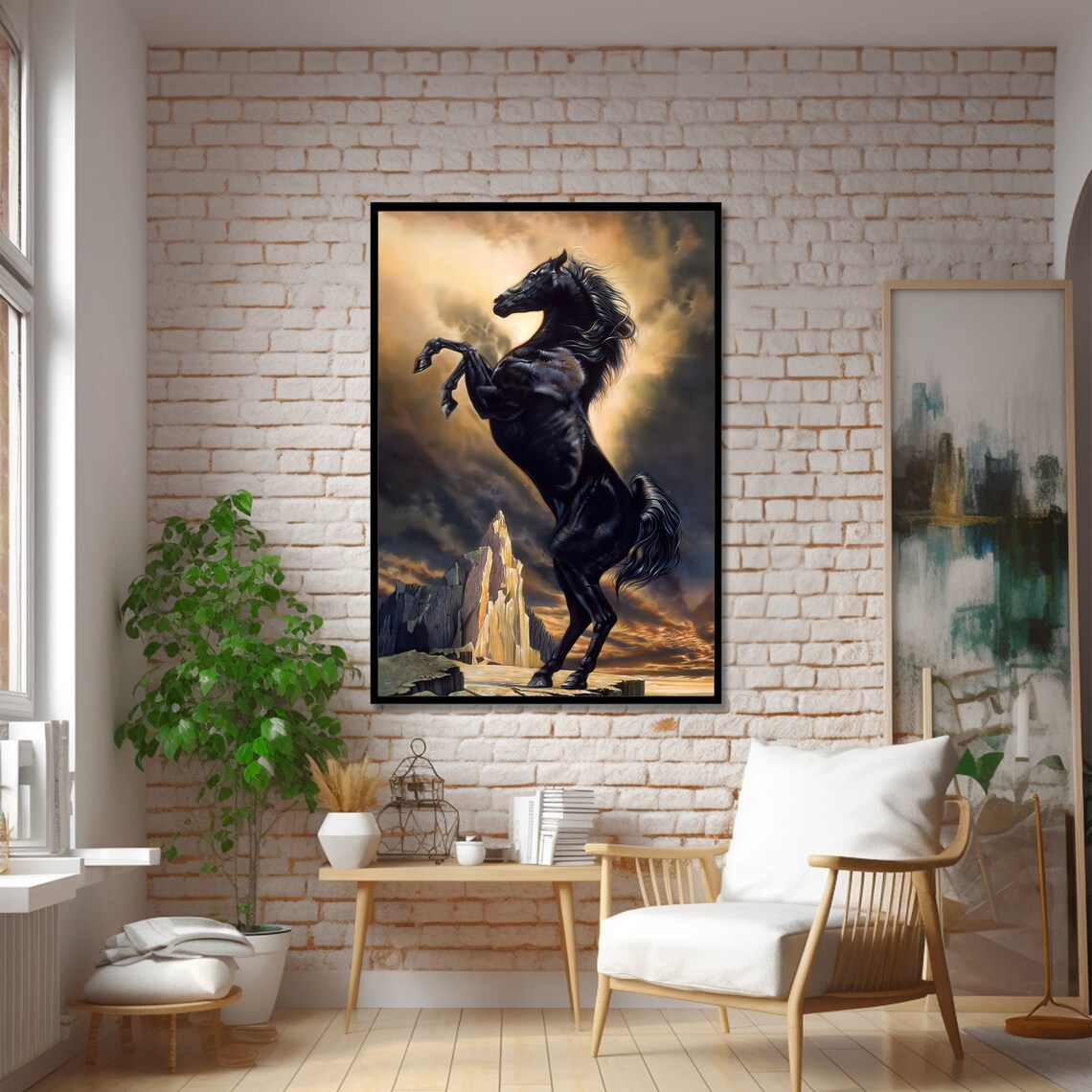 Majestic Black Stallion, Dramatic Horse Poster - Image 2