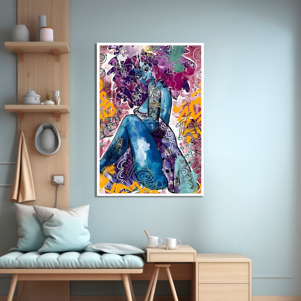 Abstract African Woman Painting, Ethnic Decor - Image 4