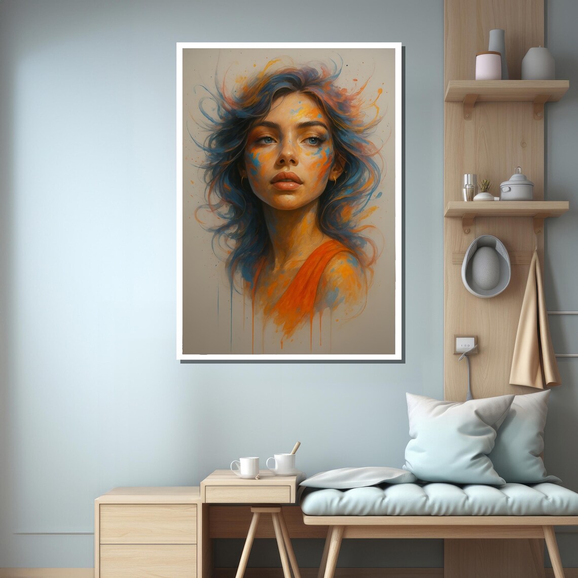 Expressive Woman Portrait With Color Splash - Image 3