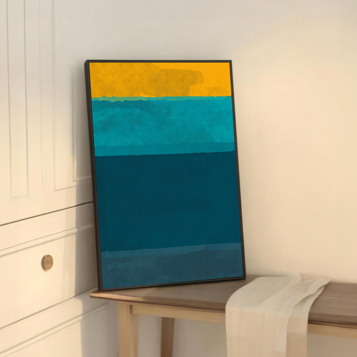 Turquoise And Gold Bliss Abstract By Mark Rokhto - Image 5