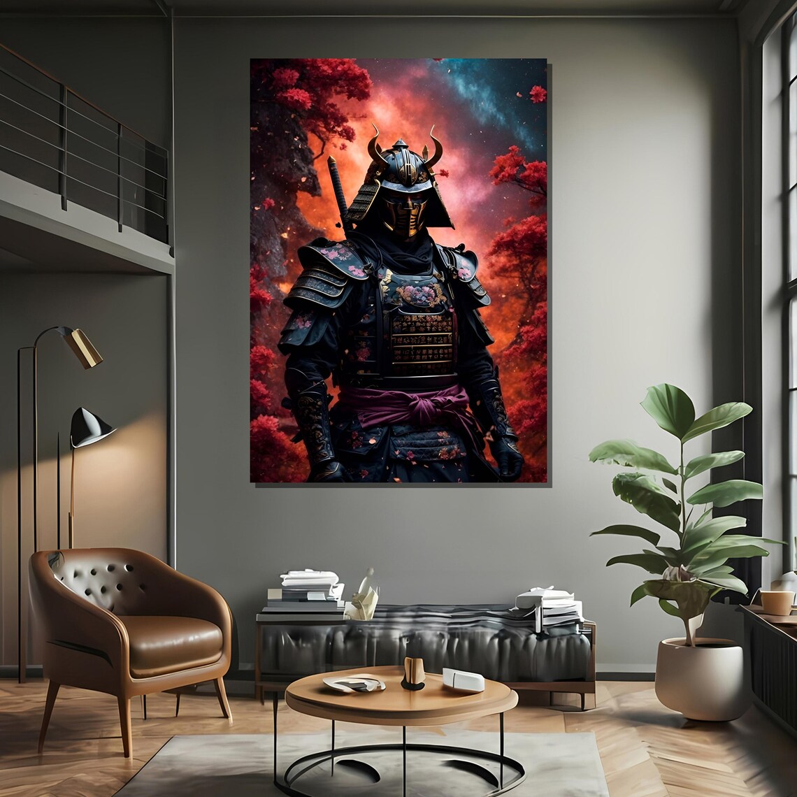 Japanese Samurai Warrior, Bold Wall Decor Art Print - Image 2