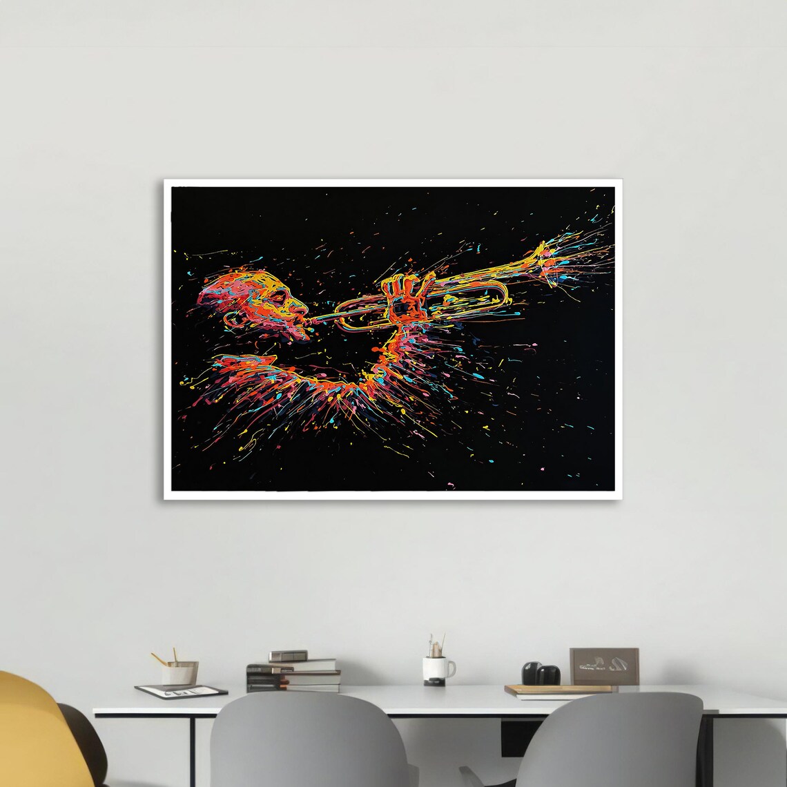 Jazz Musician Trumpet Player, Modern Music Decor - Image 5