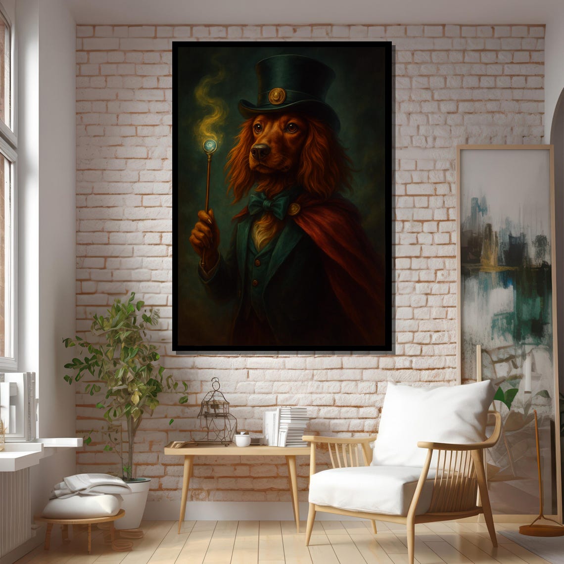 Wizard Dog In Cape And Hat Art Print - Image 5